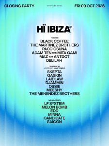 Hï Ibiza revela la fecha de su cita de cierre y confirma su Closing Party para el 9 de octubre