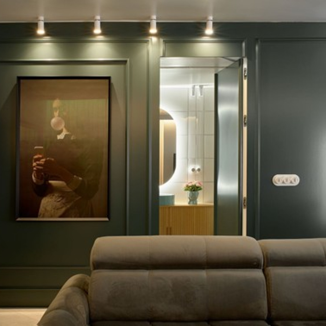 Sinfonía, el elegante refugio en verde oscuro y rosa empolvado diseñado por Juancho González